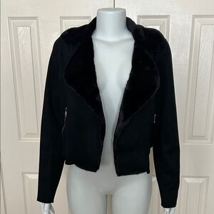 Active USA “NWT” Suede & Faux Fur collar  Women's Jacket Sz: L